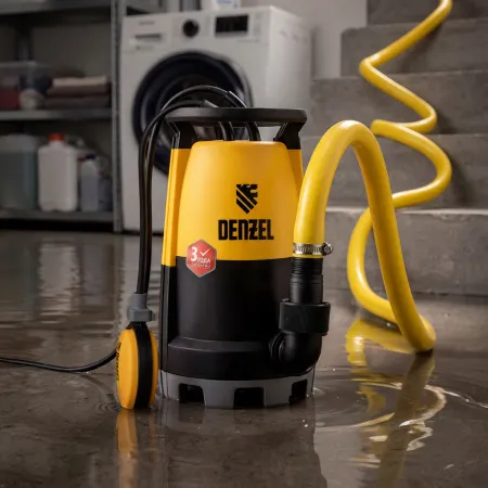Дренажный насос DENZEL DP900S для чистой и грязной воды, 900 Вт, напор 9 м, 18000 л/ч