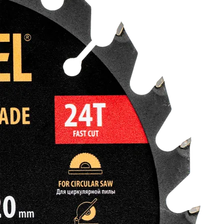 Пильный диск по дереву DENZEL ф180х 20 мм, 24 зубьев