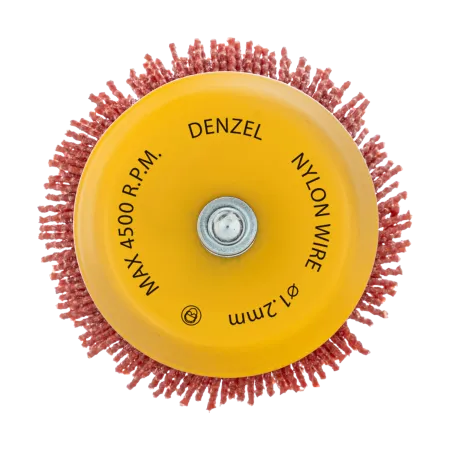 Щетка для дрели DENZEL, 75 мм, Чашка, со шпилькой, нейлоновая щетина