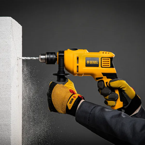 Ударная дрель DENZEL ID-650, 650 Вт, 0-3000 об/мин, 48000 уд/мин