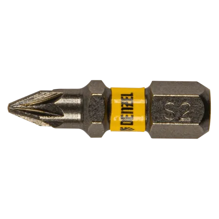 Бита DENZEL PZ1х25, сталь S2, шестигранный профиль, 10 шт. Е 6,3
