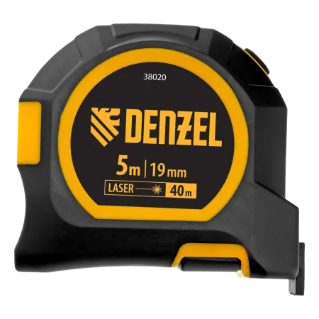 Лазерный дальномер с рулеткой LT-40 DENZEL 5м x 19 мм, дальномер 40м, автомат. фиксация