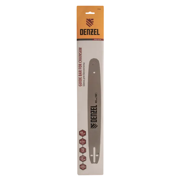 Шина для бензопилы DENZEL DGS-5218 59802, длина 45 см, шаг 0.325, паз 1.5 мм, 72 звена