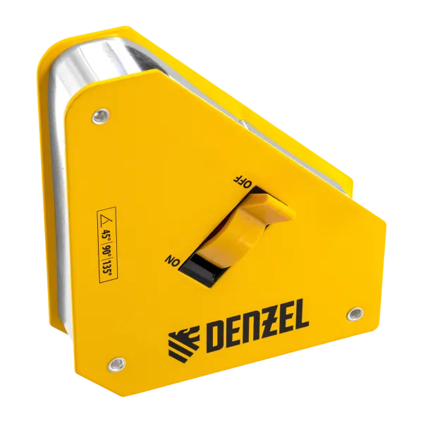 Фиксатор магнитный DENZEL отключаемый для сварочных работ усилие 55 LB, 45х90 град.