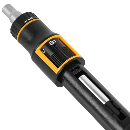 Отвертка реверсивная с револьверным механизмом DENZEL 11 шт, сталь S2