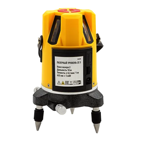 Лазерный уровень DENZEL LX3, 10 м, ± 0.3 мм/1 м, 635 нм, резьба 5/8 дюйм