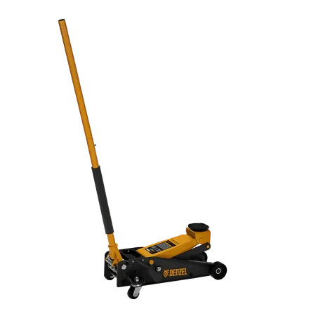 Домкрат гидравлический DENZEL подкатной 3 т, с фиксатором, быстрый подъем, 135-480 мм, профессиональный