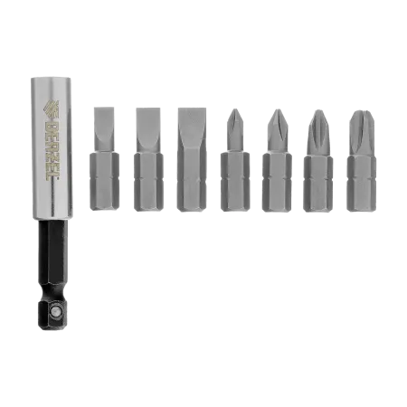 Набор бит с магнитным держателем DENZEL S2, 8 шт.