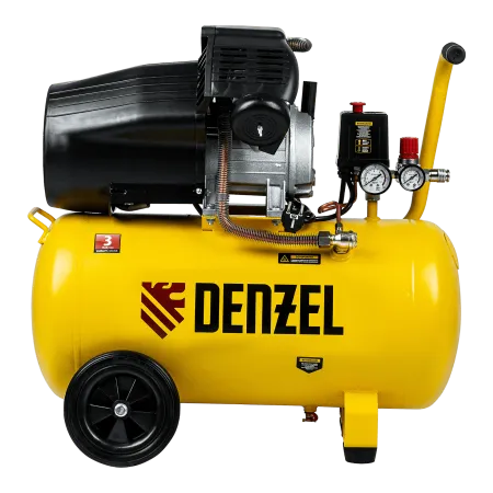 Компрессор воздушный DENZEL DCV2200/50, 2.2 кВт, прямой привод, 50 литров, 380 л/мин