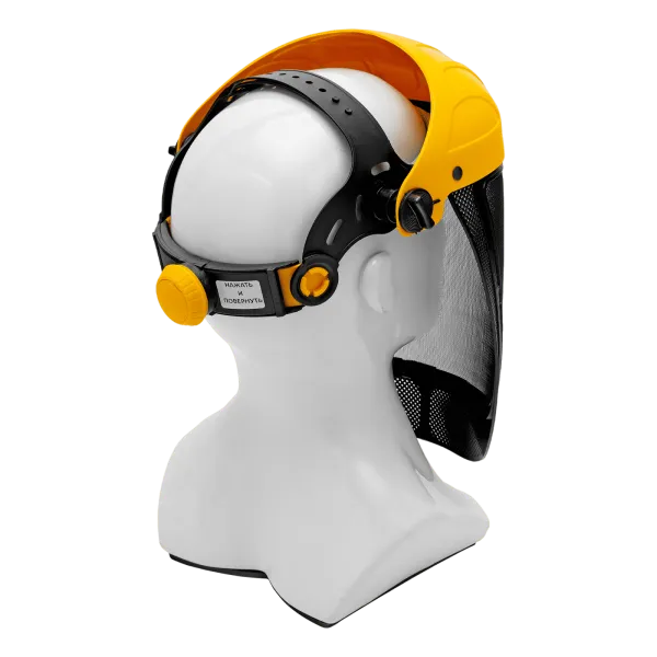 Щиток защитный лицевой с сеткой DENZEL "СВОНА" НС-01 "ЛЮКС", плавная регулировка храповик