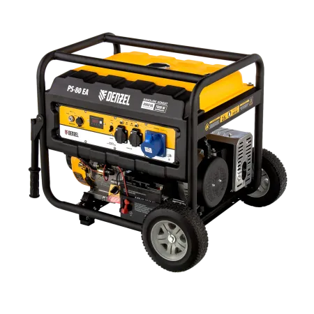 Генератор бензиновый DENZEL PS 80 EA, 8.0 кВт, 230 В, 25 л, электростартер