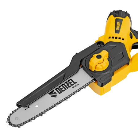 Цепная мини-пила аккумуляторная бесщеточная DENZEL СCS-200BL, шина 200 мм, Li-Ion, 20 В