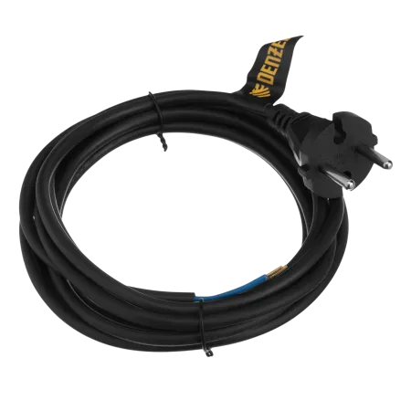 Шнур сетевой Energy Series DENZEL, ПВС, 3 м, 2 x 1 мм, с неразборной вилкой, черный