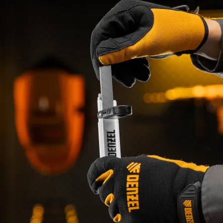 Лезвия DENZEL 18 мм, сталь SK5 - 0,6 мм, усиленные, 5 штук