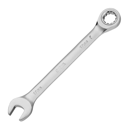 Набор ключей комбинированных трещоточных DENZEL 6-17 мм, 6 шт., CrV, матовый хром