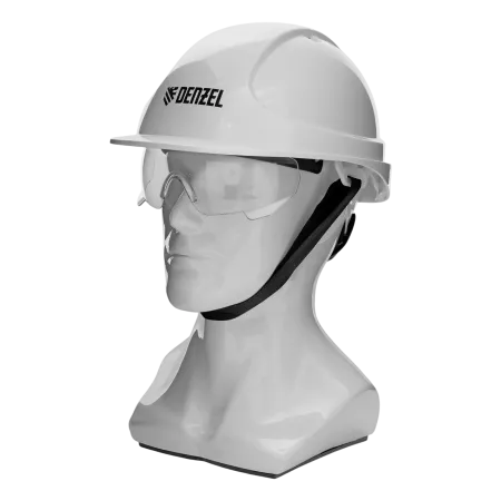 Каска защитная DENZEL ударопр.«Форвард» (К-05),ABS/PC,комплект со встроен.очк.ОЧК-05 Форвард, белая