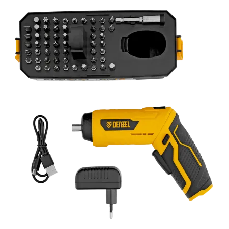 Отвертка аккумуляторная DENZEL CSH-3.6, 54 биты, Li-Ion, 3,6 В