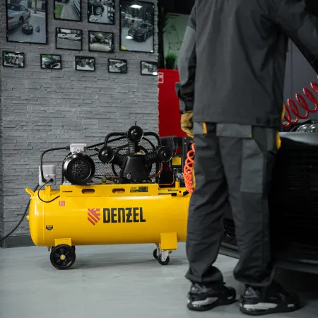Компрессор воздушный DENZEL BCW3000-T/100, 3.0 кВт, ременный привод, 100 литров, 520 л/мин