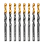 Сверло по металлу DENZEL 8 мм, HSS-Tin, Golden Tip, 8 шт.