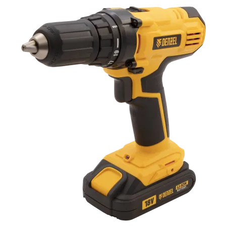 Аккумуляторная дрель-шуруповерт DENZEL CDL-IB-18-02, 18 В, Li-Ion, 2 x 1.5 Ач