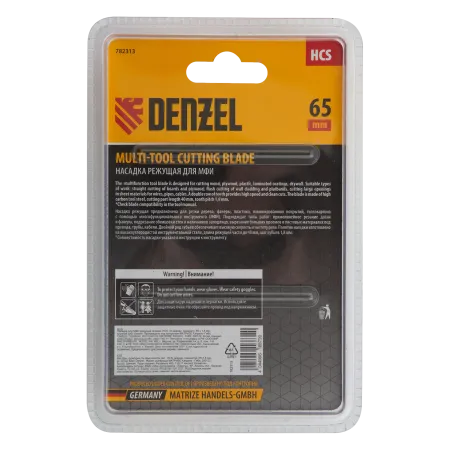 Насадка для МФИ DENZEL 782313 режущая прямая, HCS, по дереву, ламинату 65 х 1.8 мм