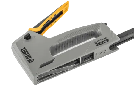 Степлер мебельный DENZEL пластиковый корпус, тип 53, 6-14 мм, тип 300, 15 мм, тип 500, 15 мм