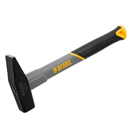 Молоток слесарный DENZEL 500 г, кованый, фибергласовая  рукоятка c TPR покрытием