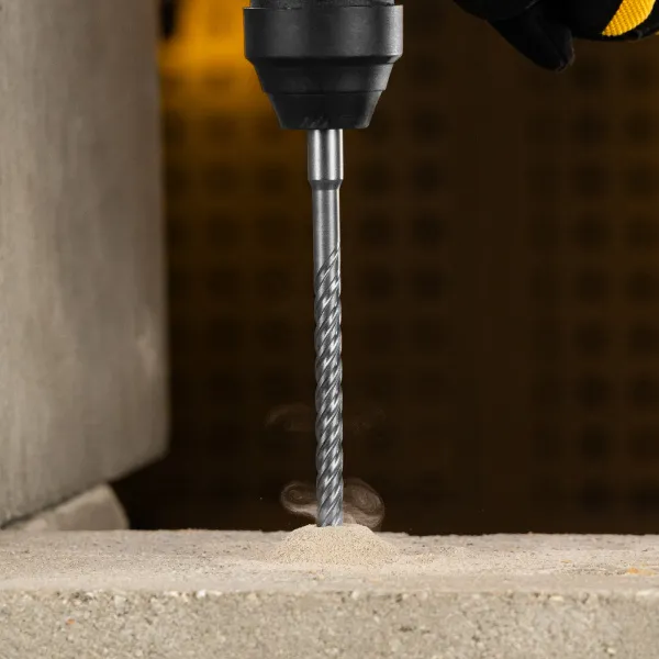 Бур по бетону DENZEL, цельная крестовая пластина, 10x265 мм, SDS PLUS