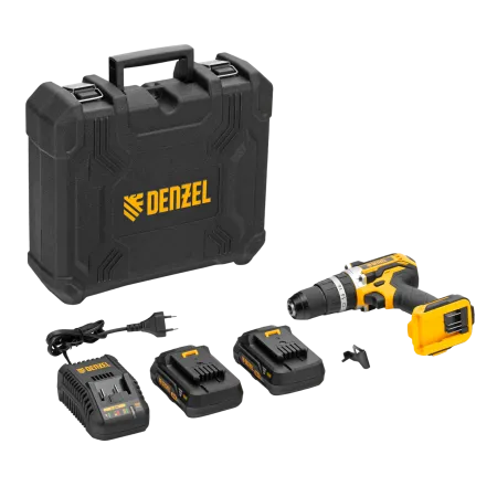 Дрель-шуруповерт аккумуляторная ударная бесщет DENZEL CIDB-18-02, Li-Ion, 18 В