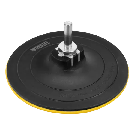 Тарелка опорная для дрели и УШМ DENZEL с липучкой, 115 мм, твердая, с адаптером c М14 на d8