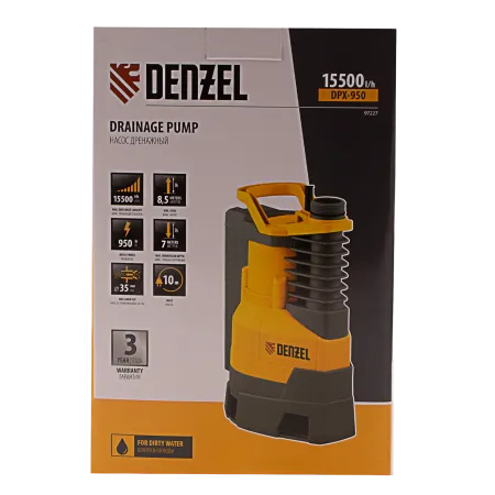 Дренажный насос DENZEL X-PRO DPХ950, 950 Вт, высота подъема 8.5 м, 15500 л/ч