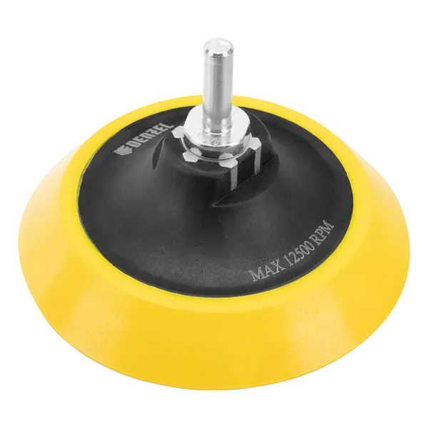 Тарелка опорная для дрели и УШМ DENZEL с липучкой, 115 мм, мягкая, с адаптером c М14 на d8