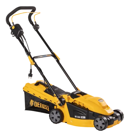 Газонокосилка электрическая DENZEL GM-1200, 1200 Вт, ширина 32 см, 3 уровня, 25 л