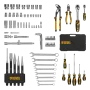 Набор инструментов DENZEL 1/2", 1/4", CrV, S2, пластиковый кейс, 84 предмета