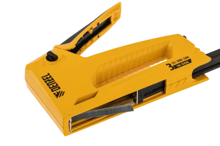 Степлер мебельный DENZEL алюминиевый корпус, тип 53, 6-14 мм, тип 300, 15 мм, тип 500, 15 мм