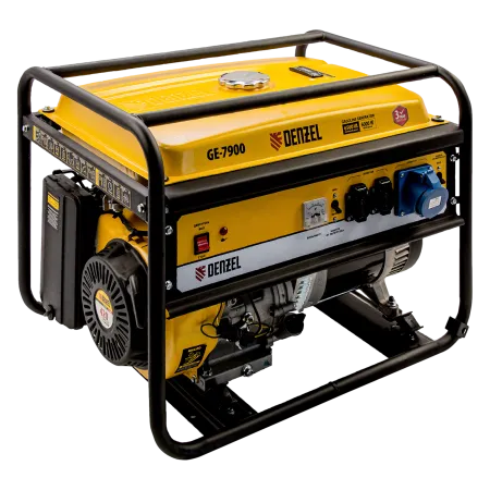 Генератор бензиновый DENZEL GE 7900, 6.5 кВт, 220 В/50 Гц, 25 л, ручной старт