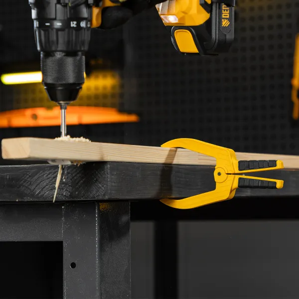 Струбцина клещеобразная DENZEL удлиненная 50 х 80 мм двухкомпонентные рукоятки