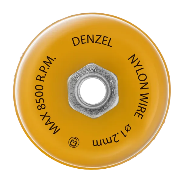 Щетка для УШМ DENZEL, 100 мм, Чашка, нейлоновая щетина, М14
