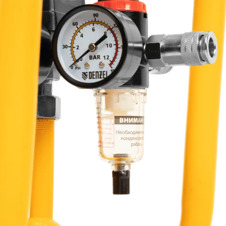 Компрессор безмасляный, малошумный DENZEL DLS 2200/50, 2200 Вт, 2x1100, 50 л, 380 л/мин