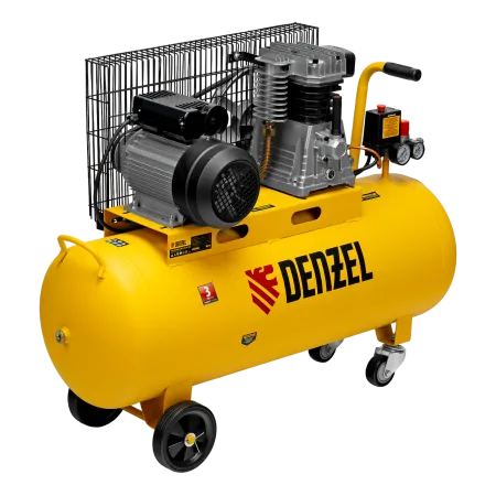 Компрессор воздушный DENZEL BCI2300/100, 2.3 кВт, ременный привод, 100 литров, 400 л/мин