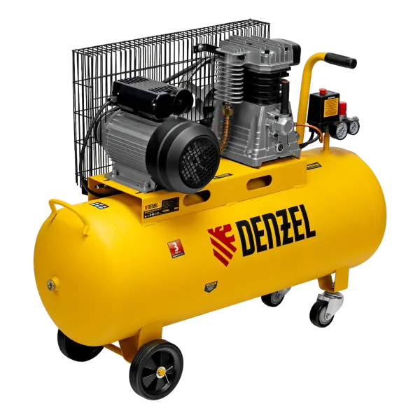 Компрессор воздушный DENZEL BCI2300/100, 2.3 кВт, ременный привод, 100 литров, 400 л/мин