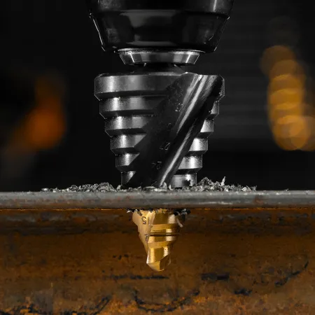 Сверло ступенчатое DENZEL, 9-12-15-18-21-24-27-30-33-36 мм, Р6М5, 6-гр. хвостовик