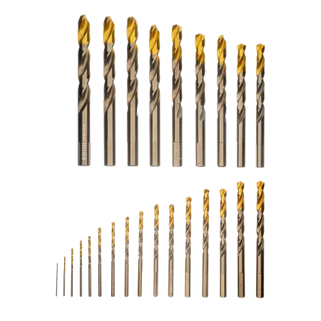 Набор сверл по металлу DENZEL, 1-13 мм, Р6М5К8-TiN, Golden Tip, 25 шт
