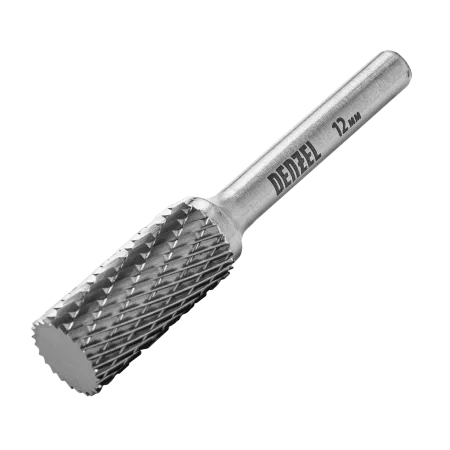 Борфреза по металлу DENZEL твердосплавная, цилиндрическая, тип-А, 12 мм
