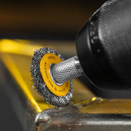 Набор щеток для дрели DENZEL, 5 Плоских 25-38-50-63-75 мм, шпилька, нерж. вит. проволока