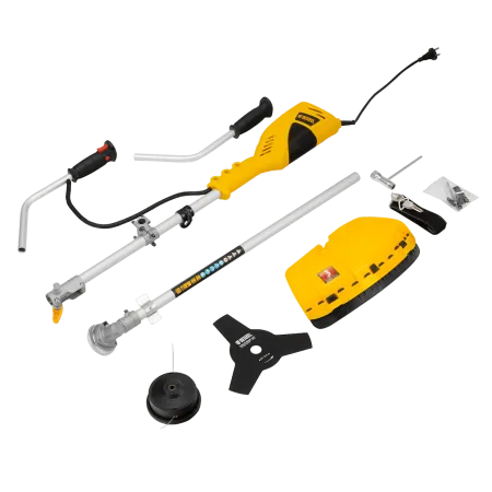 Триммер электрический DENZEL TE-1400, 1400 Вт, 420 мм, катушка + диск, разборная штанга