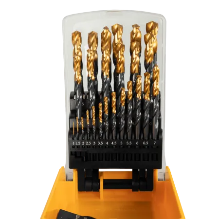 Набор сверл по металлу DENZEL 1-13 мм, HSS-Tin, Golden Tip, 25 шт