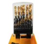 Набор сверл по металлу DENZEL 1-13 мм, HSS-Tin, Golden Tip, 25 шт