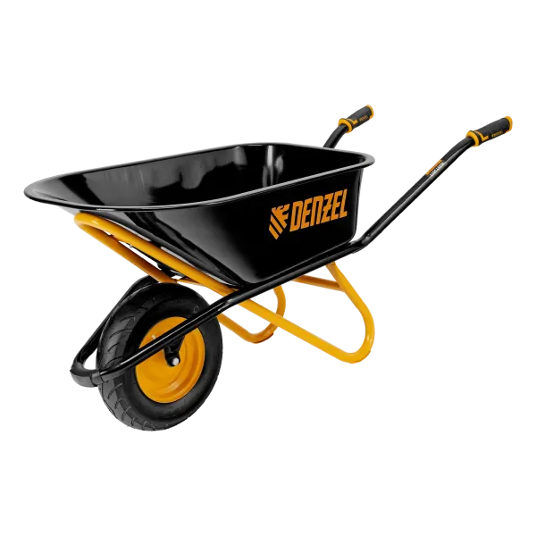 Тачка строительная DENZEL усиленная объем 120 л, 220 кг, колесо 16х4.00-8