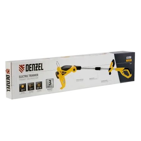 Триммер электрический DENZEL TE-650, 650 Вт, 330 мм, катушка автомат, телескопическая штанга